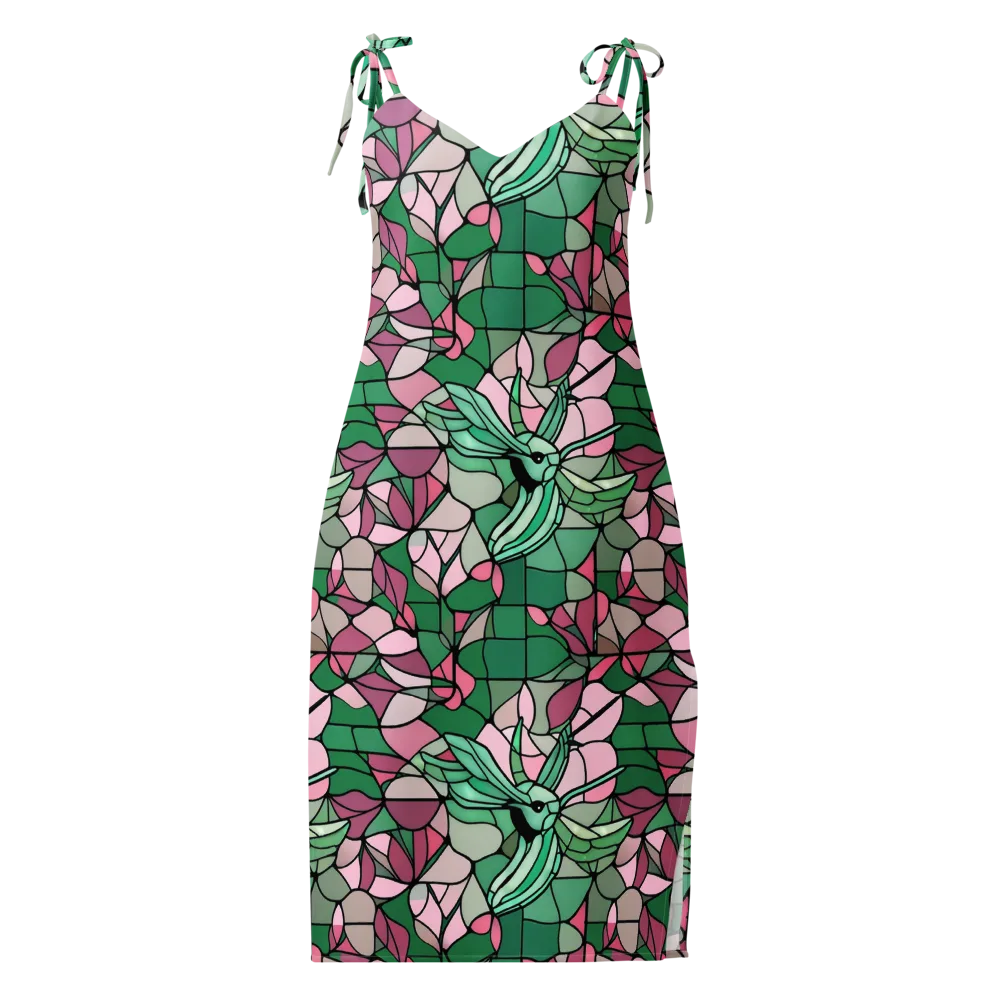 Jade Hummingbird on Slip Dress — Front