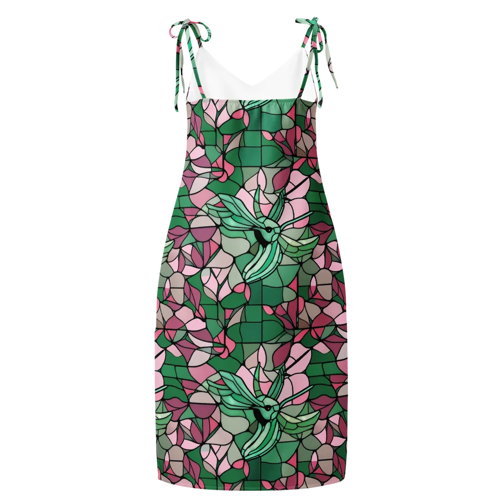 Jade Hummingbird on Slip Dress — Back