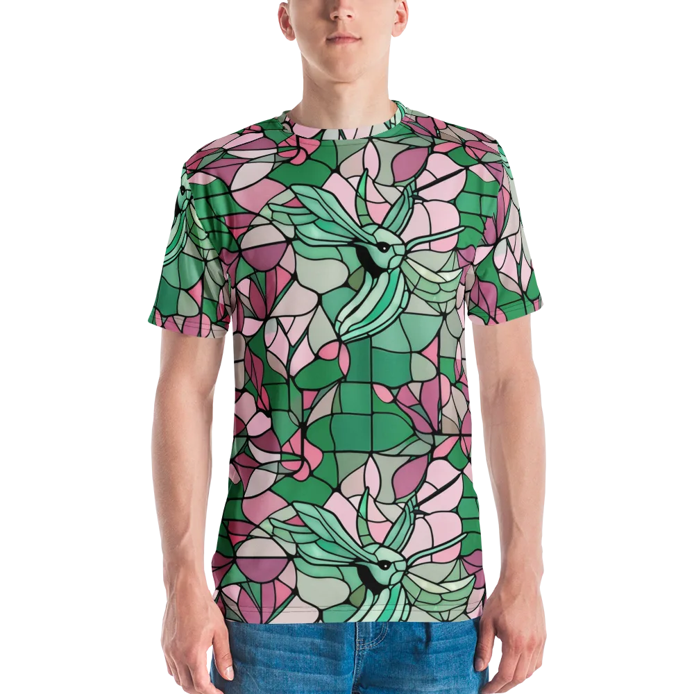 Jade Hummingbird on Men's Crew Neck T-Shirt — Front