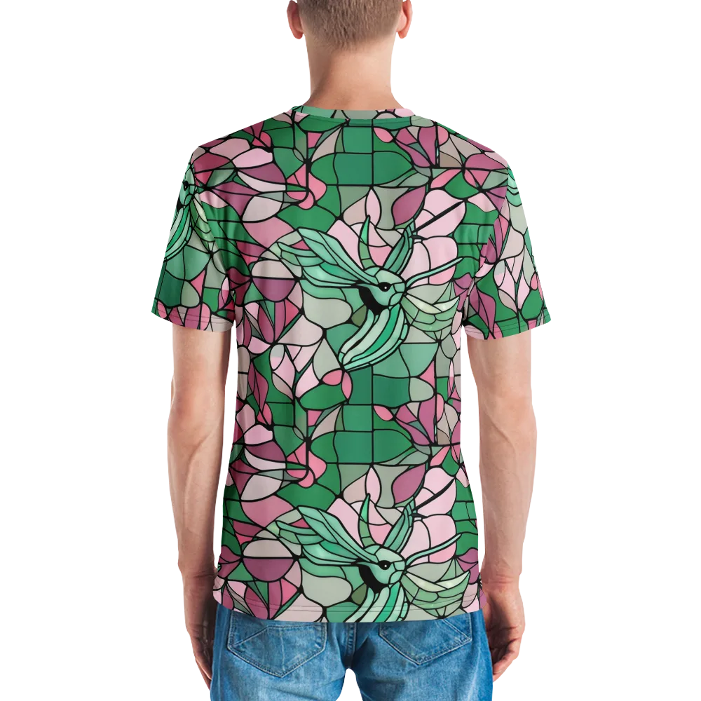 Jade Hummingbird on Men's Crew Neck T-Shirt — Back