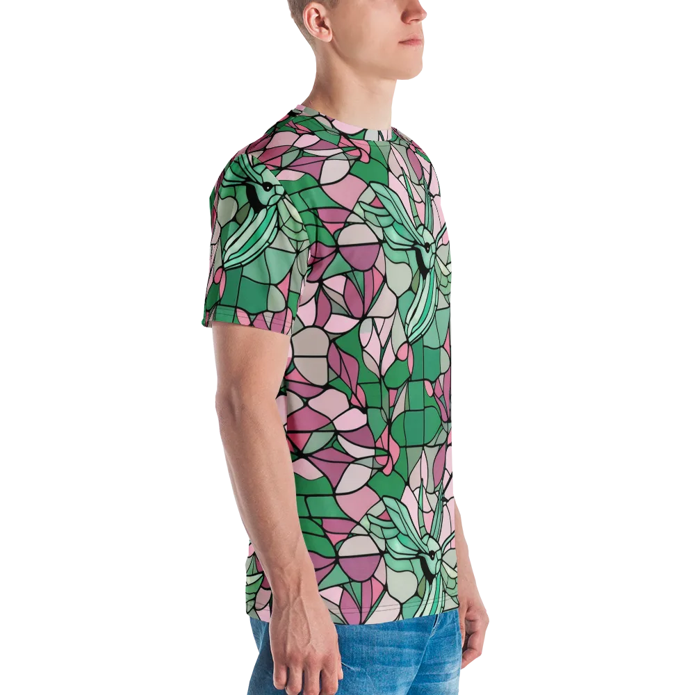 Jade Hummingbird on Men's Crew Neck T-Shirt — Right