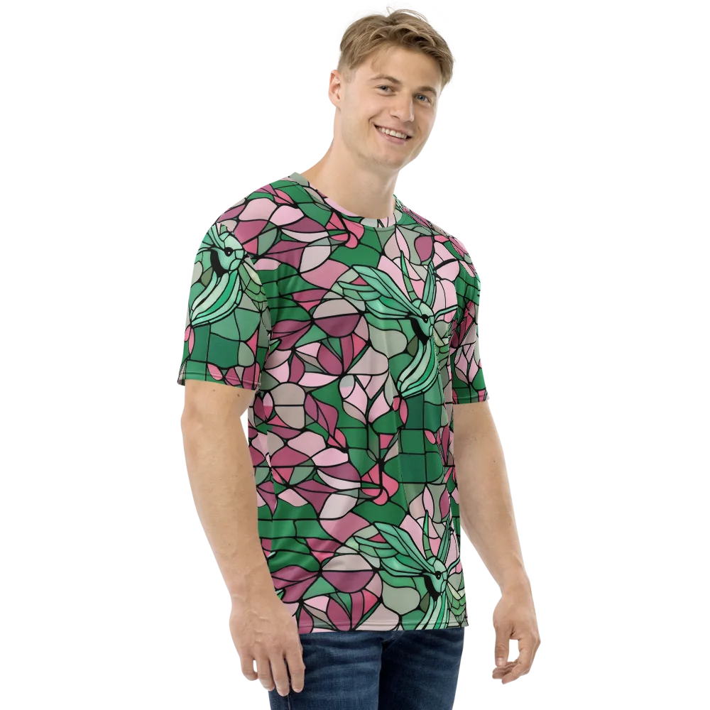 Jade Hummingbird on Men's Crew Neck T-Shirt — Right