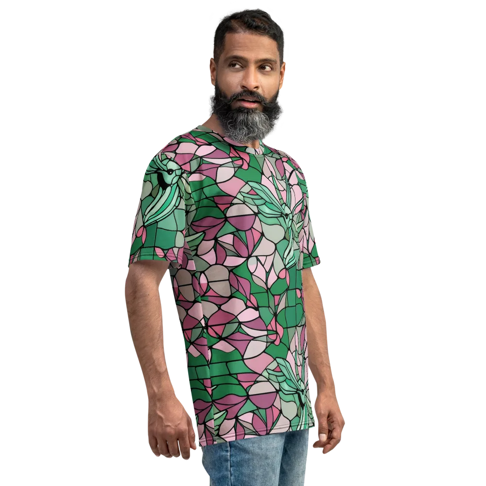 Jade Hummingbird on Men's Crew Neck T-Shirt — Right