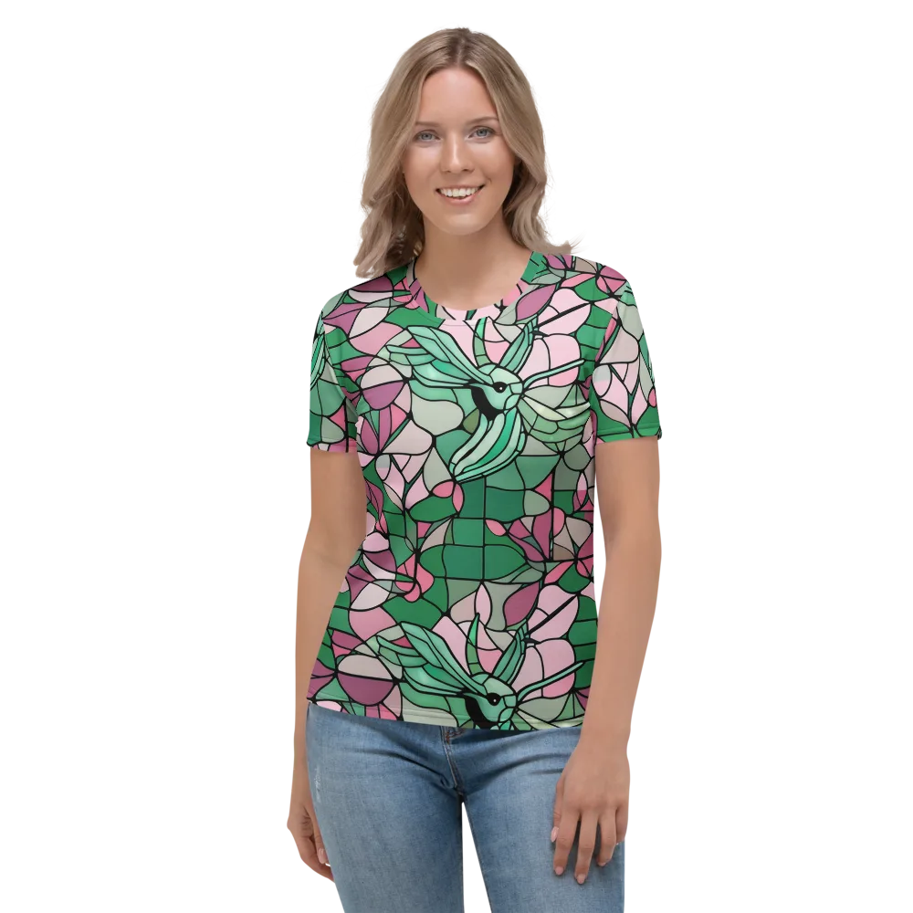 Jade Hummingbird on Women's Crew Neck T-Shirt — Front