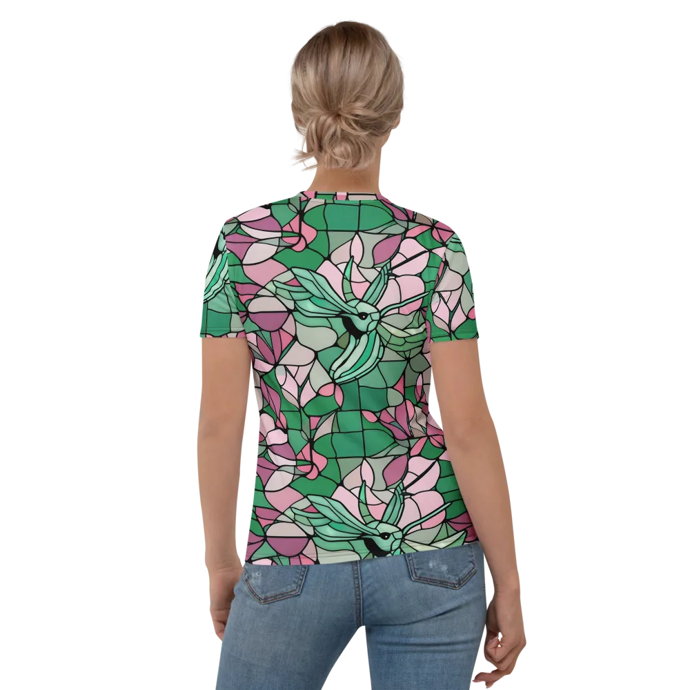 Jade Hummingbird on Women's Crew Neck T-Shirt — Back