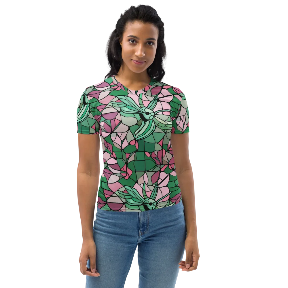 Jade Hummingbird on Women's Crew Neck T-Shirt — Front