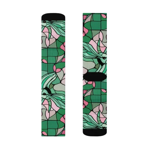 Jade Hummingbird on a Socks