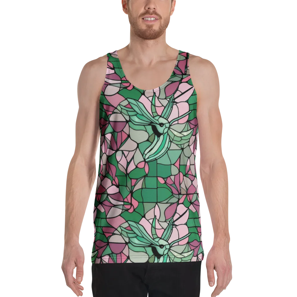 Jade Hummingbird on Men's Tank Top — Front
