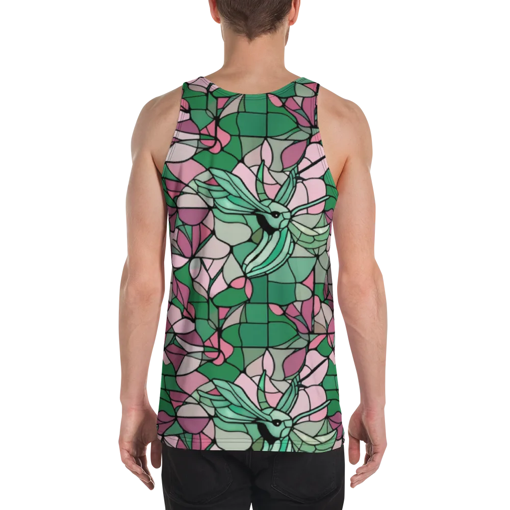 Jade Hummingbird on Men's Tank Top — Back