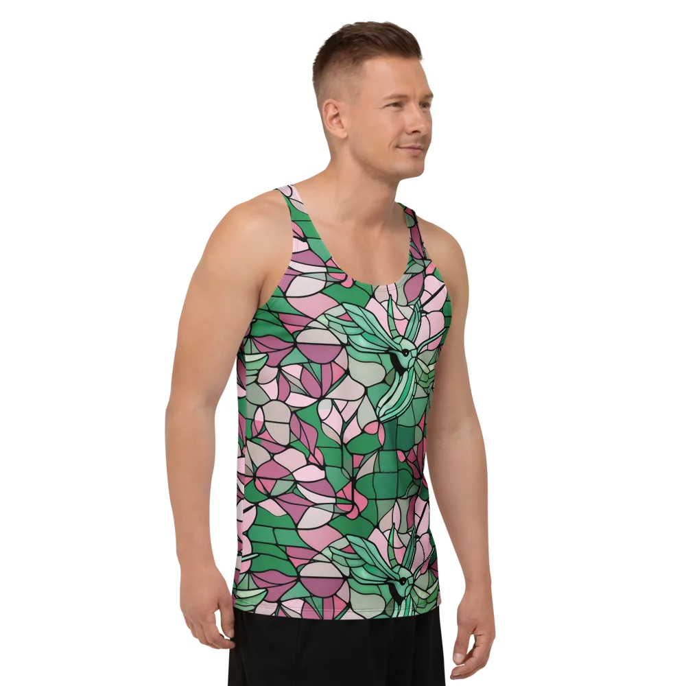 Jade Hummingbird on Men's Tank Top — Right Front