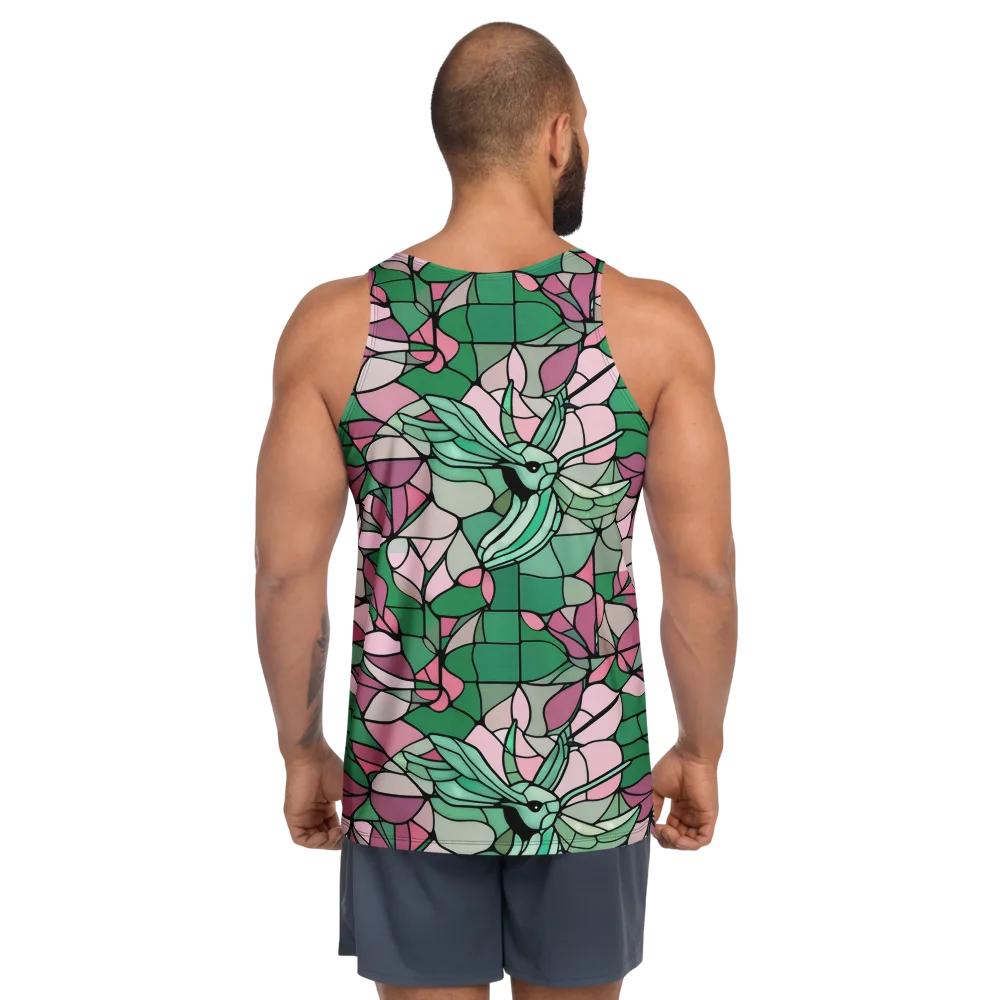 Jade Hummingbird on Men's Tank Top — Back