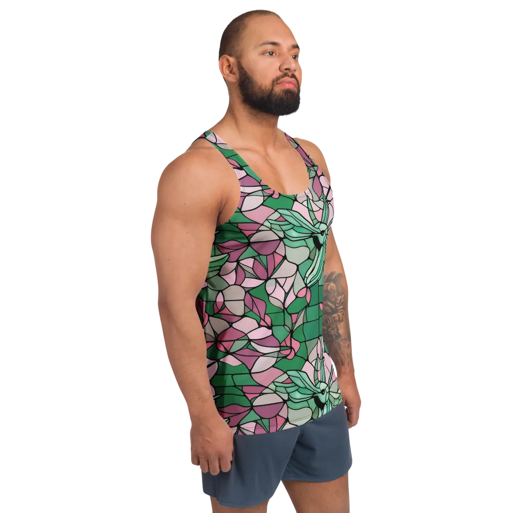 Jade Hummingbird on Men's Tank Top — Right Front