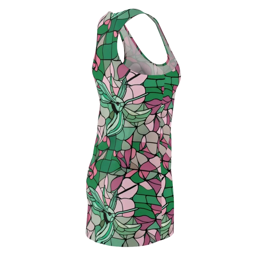Jade Hummingbird on Racerback Dress — Back Side
