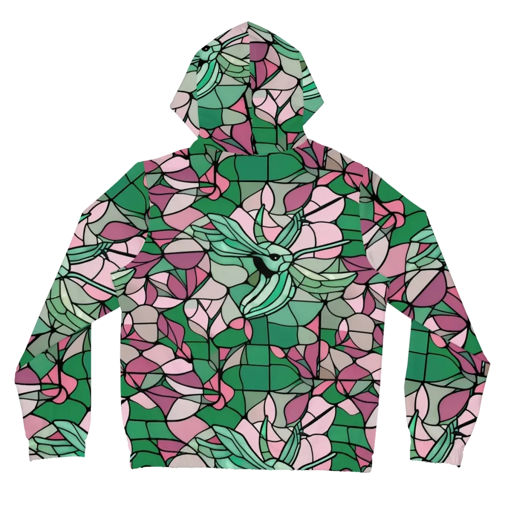 Jade Hummingbird on Women's Full-Zip Hoodie — Back