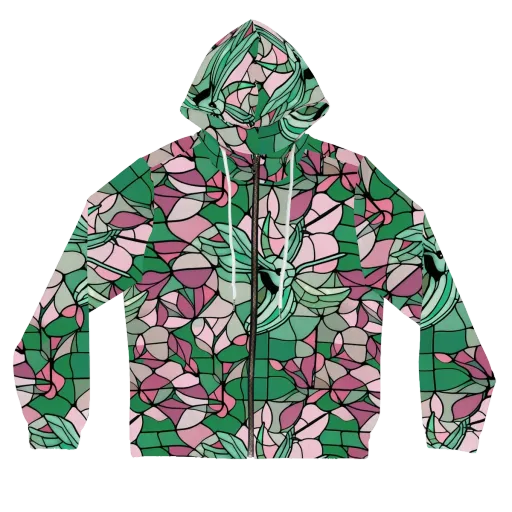 Jade Hummingbird on a Women's Full-Zip Hoodie