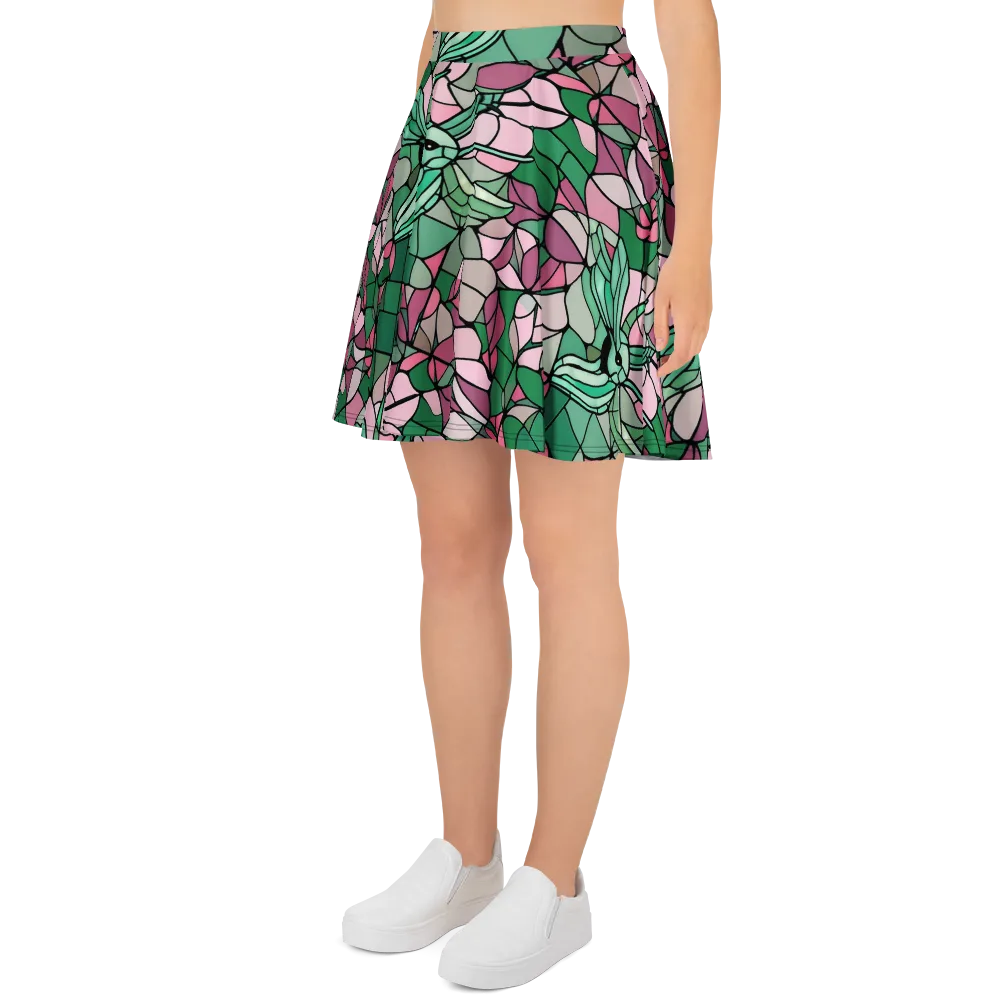 Jade Hummingbird on Skater Skirt — Left