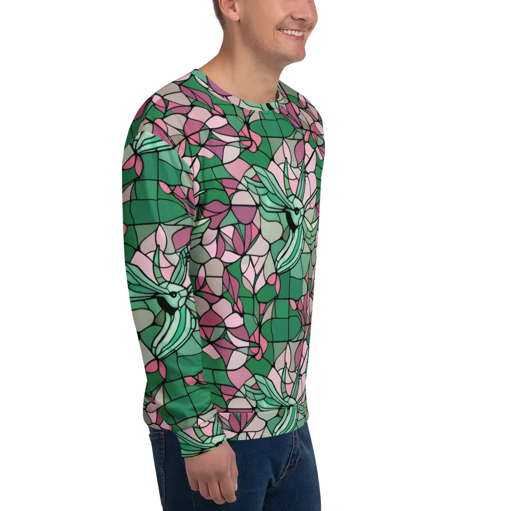 Jade Hummingbird on Sweatshirt — Right Front