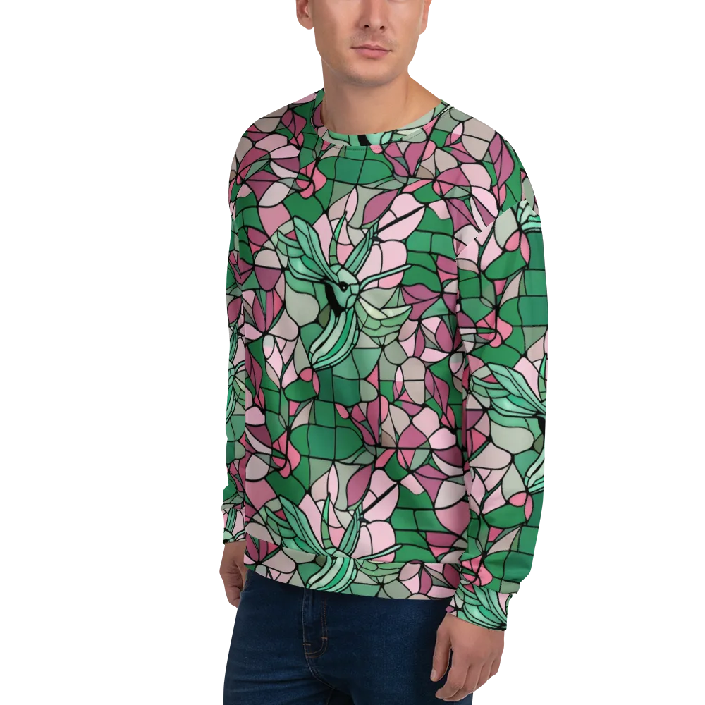 Jade Hummingbird on Sweatshirt — Left Front
