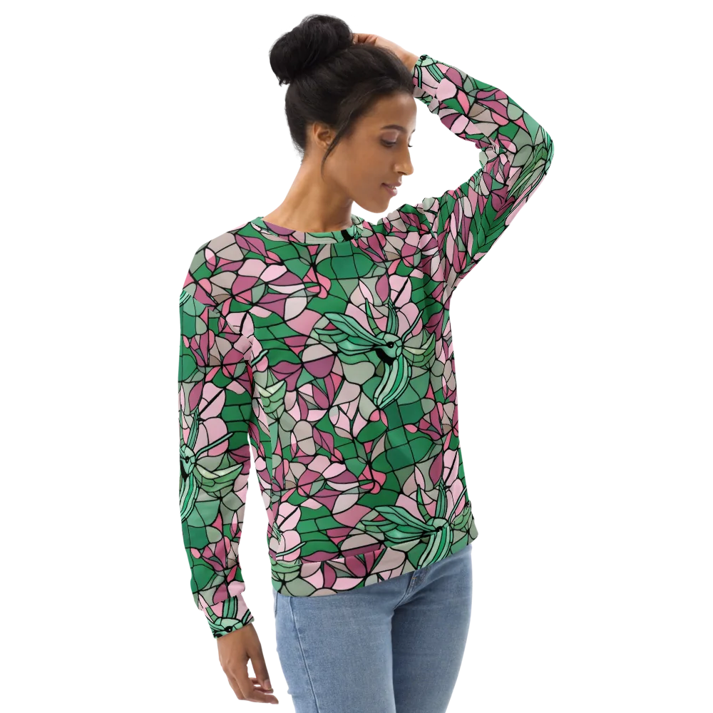 Jade Hummingbird on Sweatshirt — Right Front