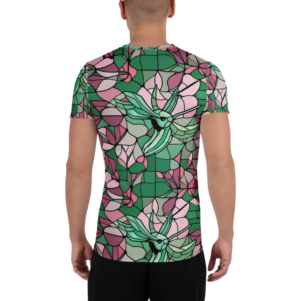 Jade Hummingbird on Men's Athletic T-Shirt — Back