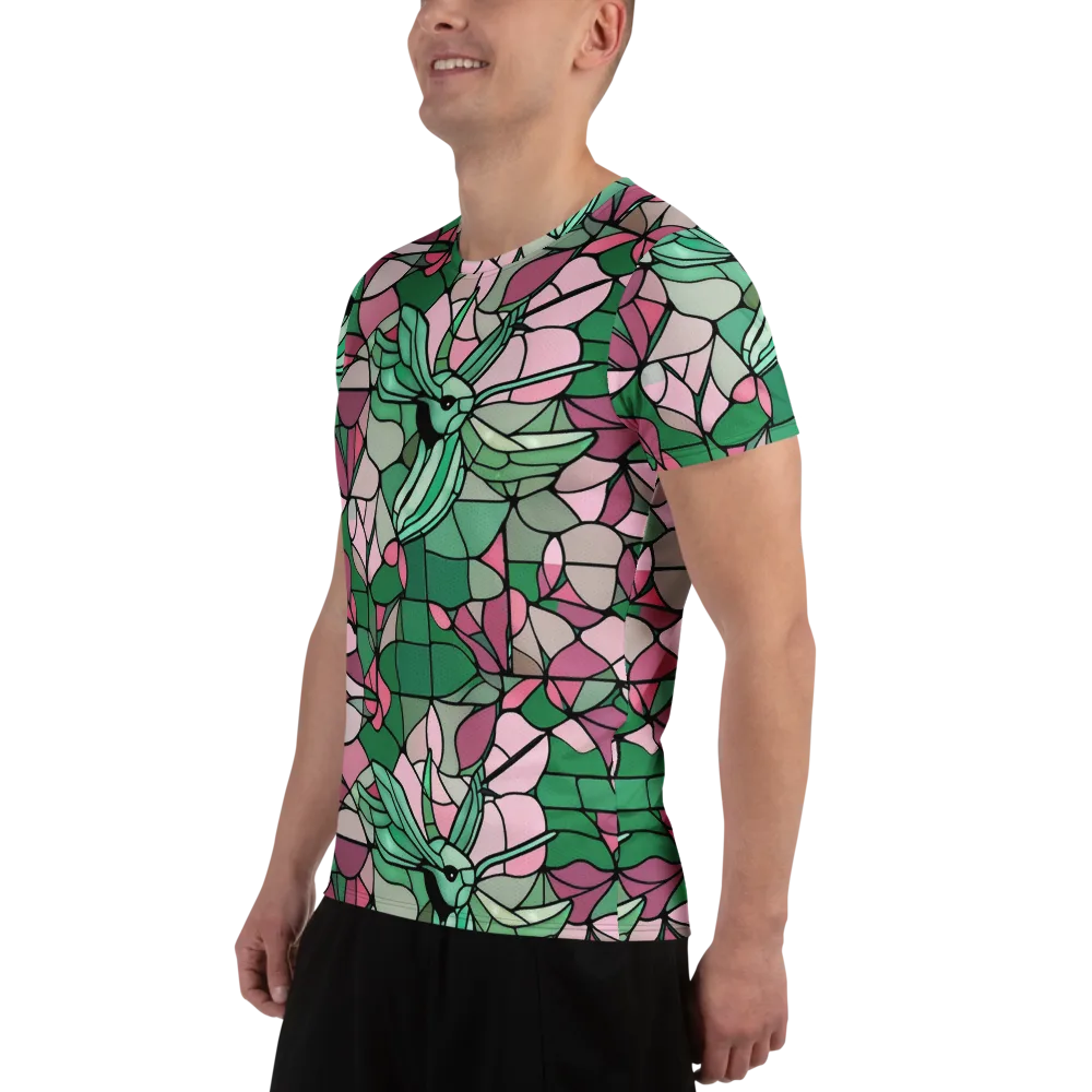Jade Hummingbird on Men's Athletic T-Shirt — Left