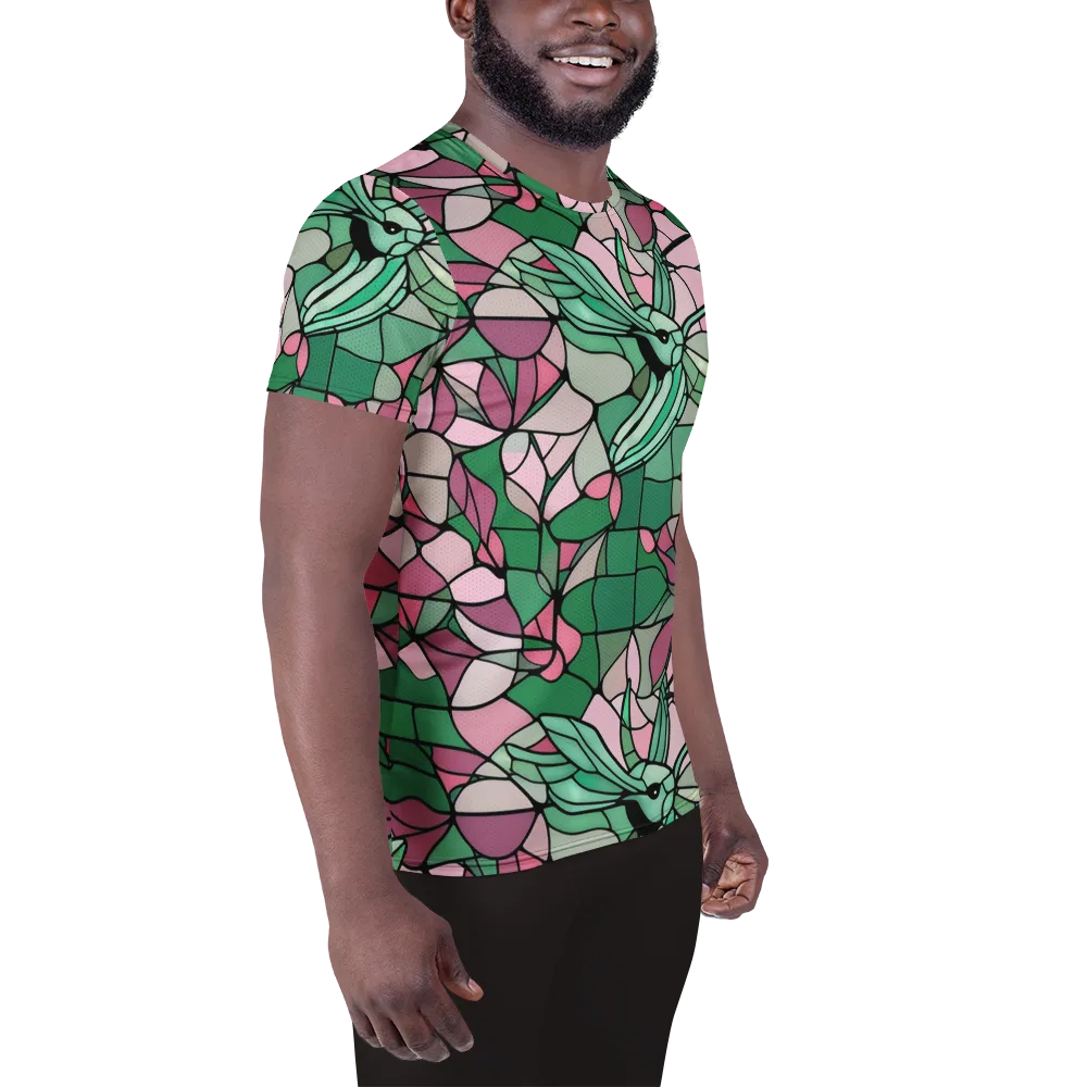 Jade Hummingbird on Men's Athletic T-Shirt — Right