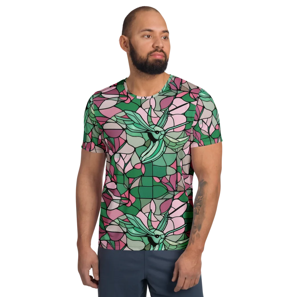 Jade Hummingbird on Men's Athletic T-Shirt — Front