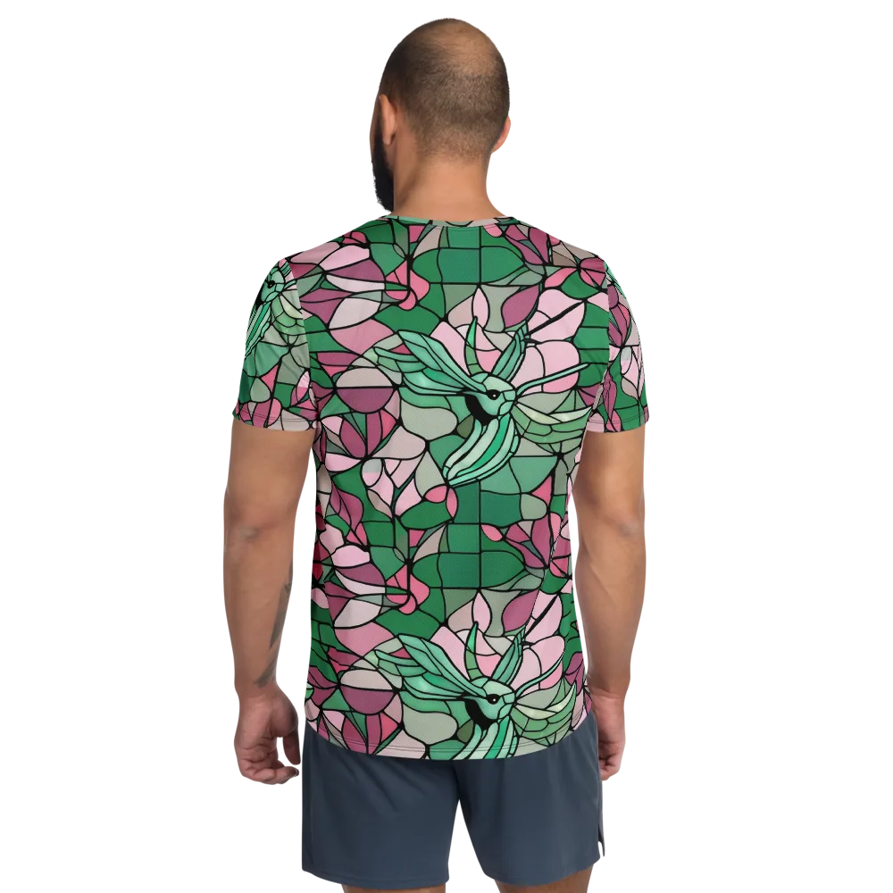 Jade Hummingbird on Men's Athletic T-Shirt — Back