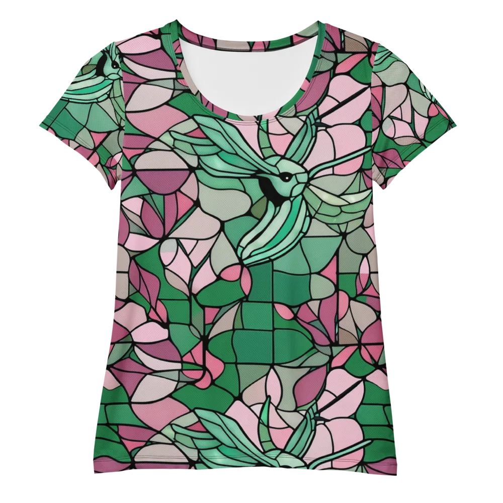 Jade Hummingbird on Women's Athletic T-Shirt — Front