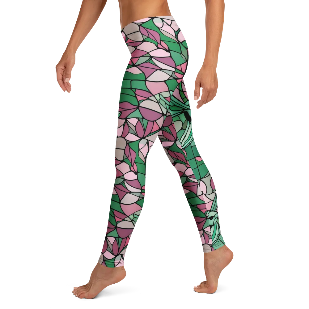 Jade Hummingbird on Leggings — Left