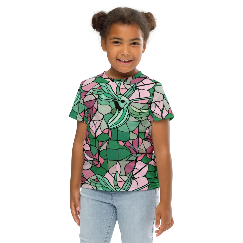 Jade Hummingbird on Kids Crew Neck T-Shirt — Front