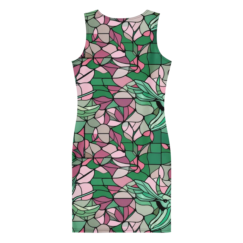 Jade Hummingbird on Bodycon Dress — Back