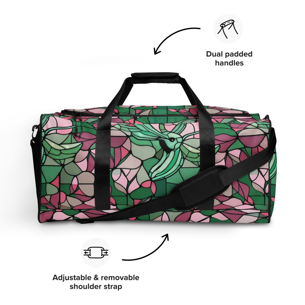 Jade Hummingbird on Duffle Bag — Front