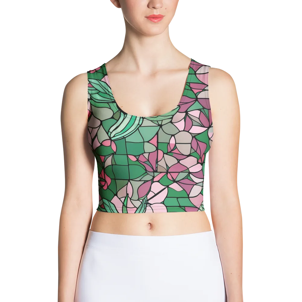 Jade Hummingbird on Crop Top — Front