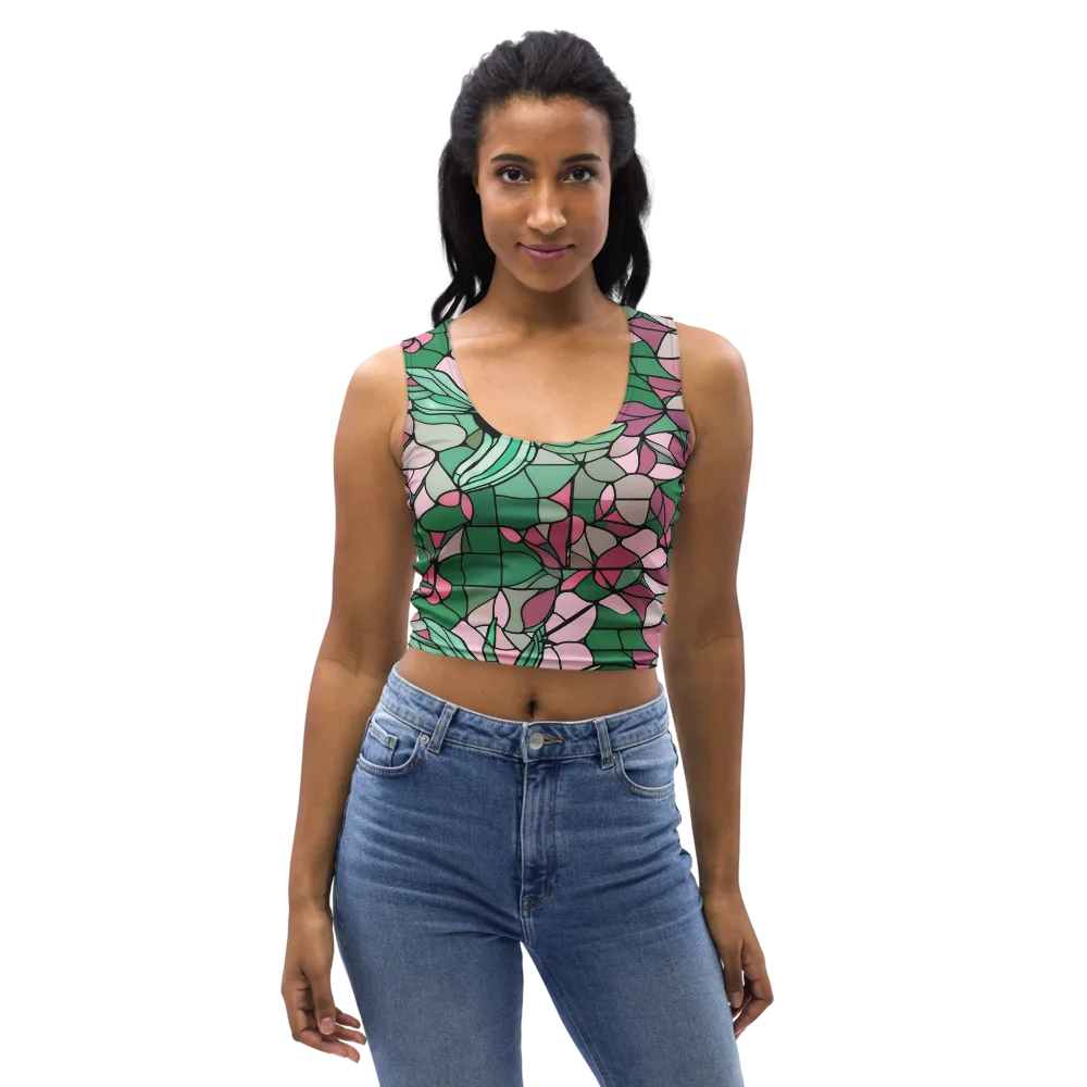 Jade Hummingbird on Crop Top — Front