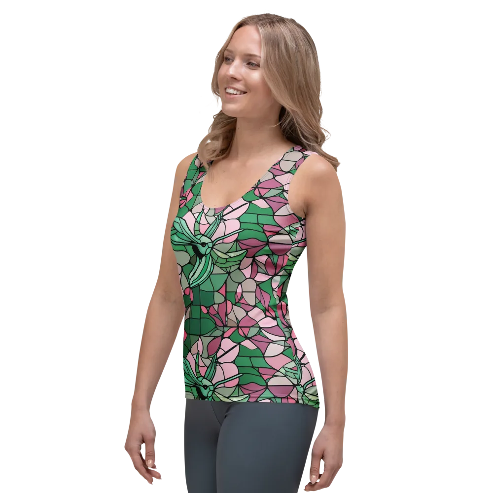 Jade Hummingbird on Women's Tank Top — Left Front