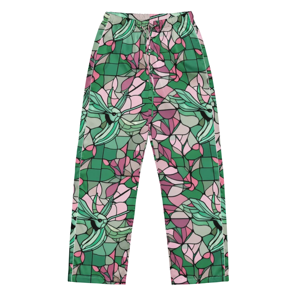 Jade Hummingbird on Women's Pajama Pants — Front