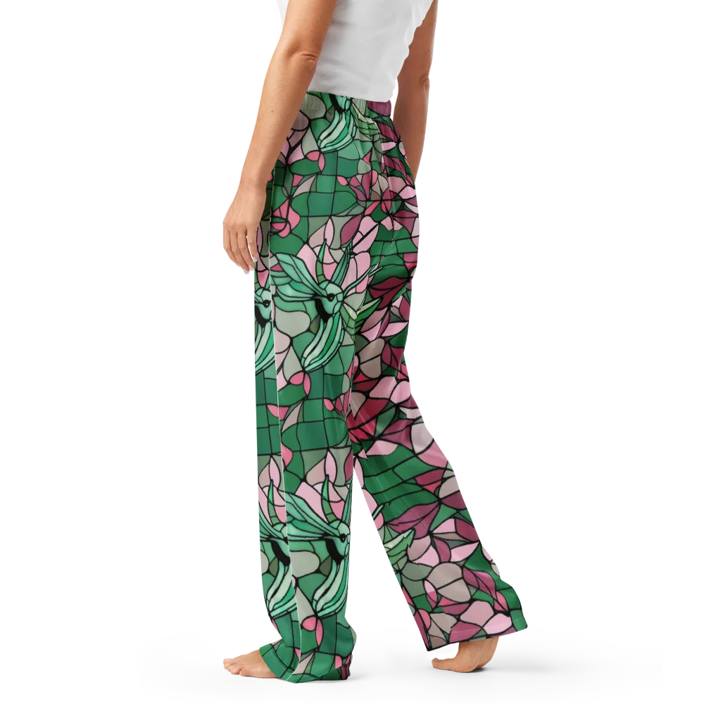 Jade Hummingbird on Women's Pajama Pants — Left