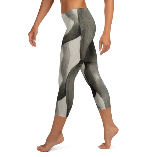 Charcoal Petal on a Capri Leggings