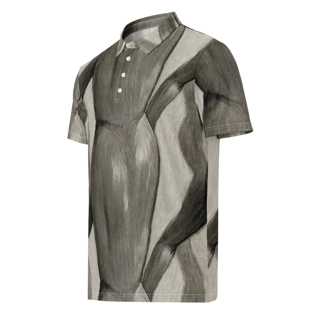 Charcoal Petal on Men's Slim Fit Polo Shirt — Left Front