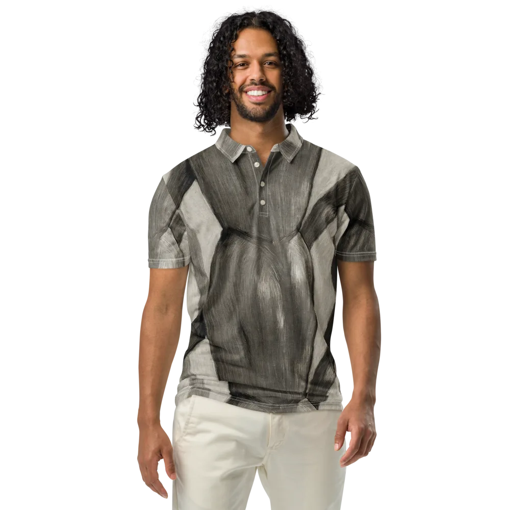 Charcoal Petal on Men's Slim Fit Polo Shirt — Front