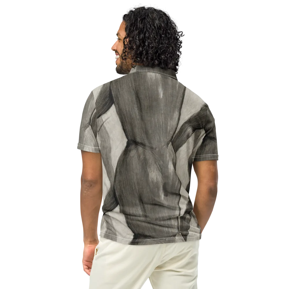 Charcoal Petal on Men's Slim Fit Polo Shirt — Back