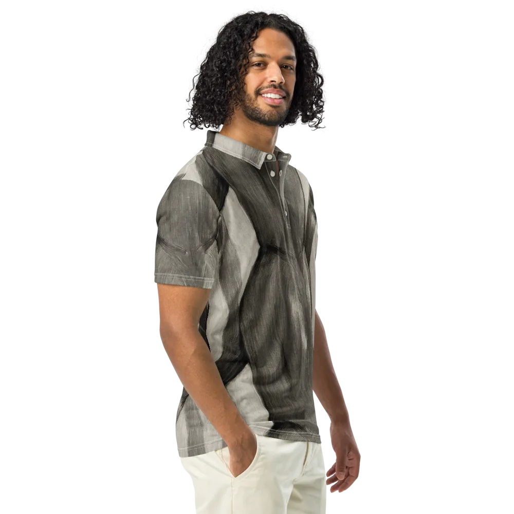 Charcoal Petal on Men's Slim Fit Polo Shirt — Right Front