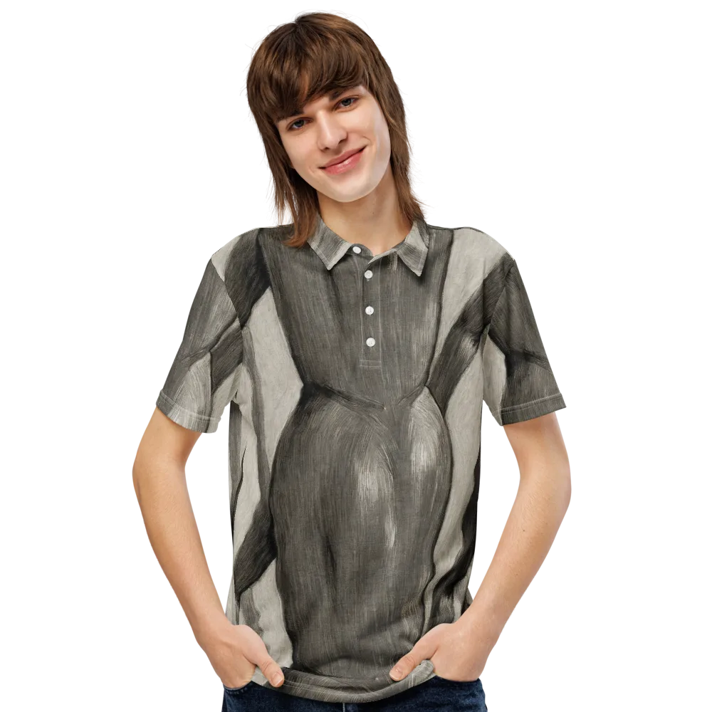 Charcoal Petal on Men's Slim Fit Polo Shirt — Front