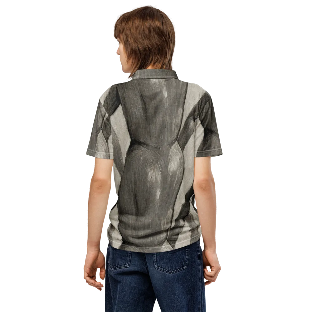 Charcoal Petal on Men's Slim Fit Polo Shirt — Back