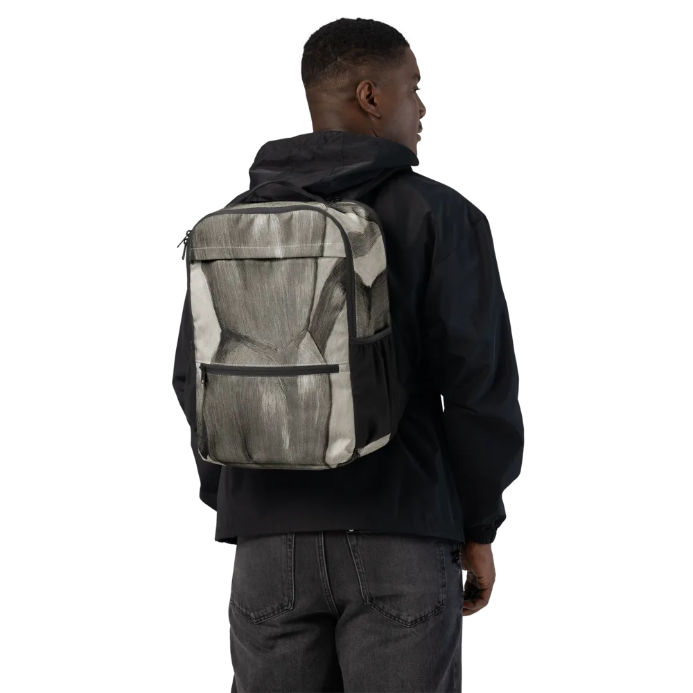 Charcoal Petal on Utility Backpack — Back
