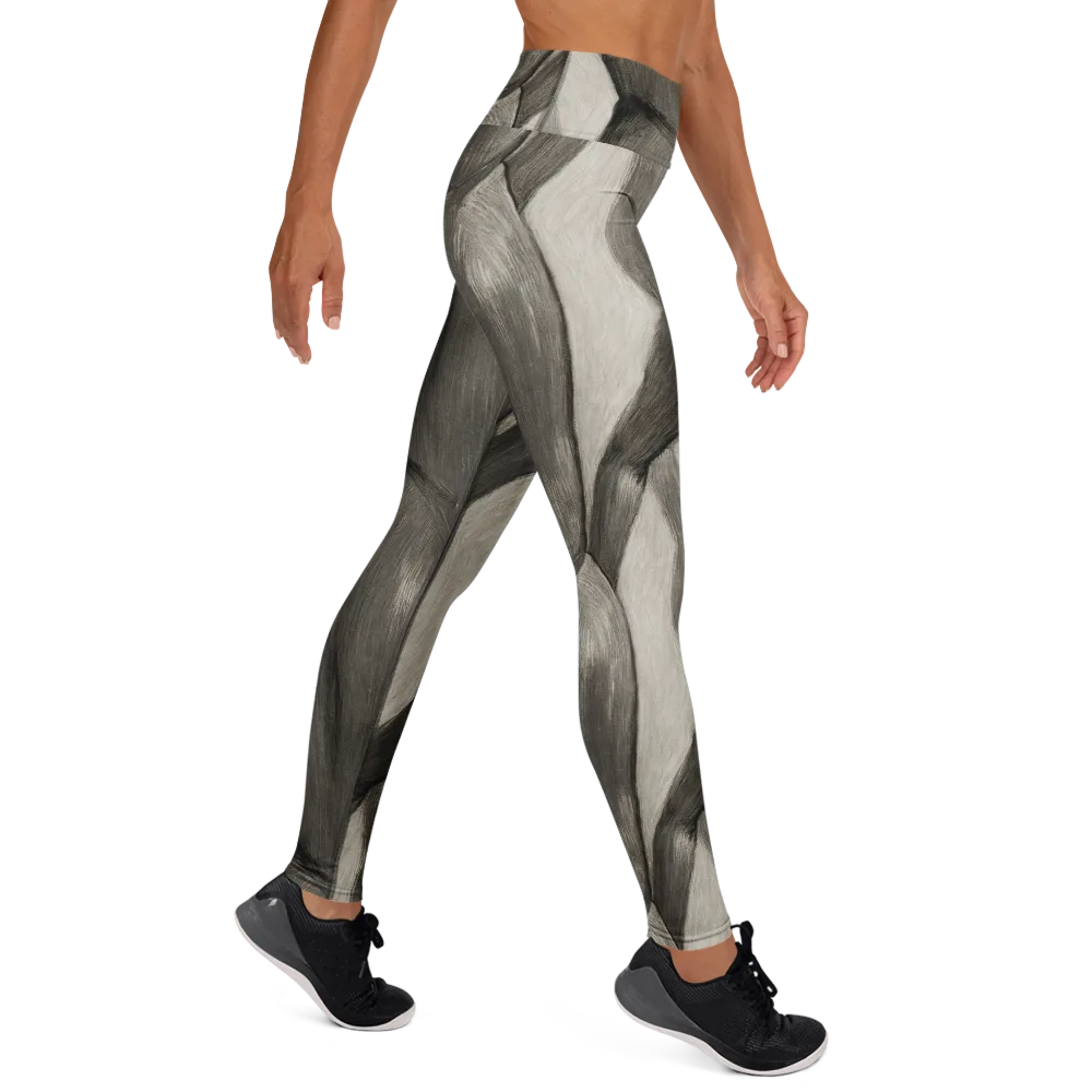 Charcoal Petal on Yoga Leggings — Right