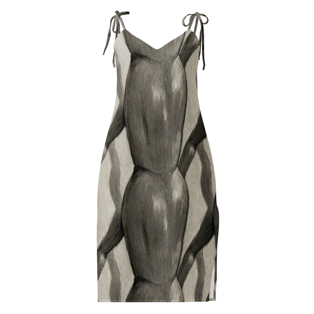Charcoal Petal on Slip Dress — Front