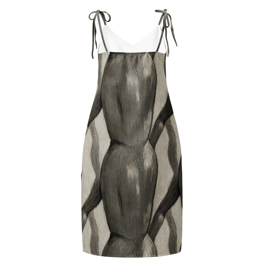 Charcoal Petal on Slip Dress — Back