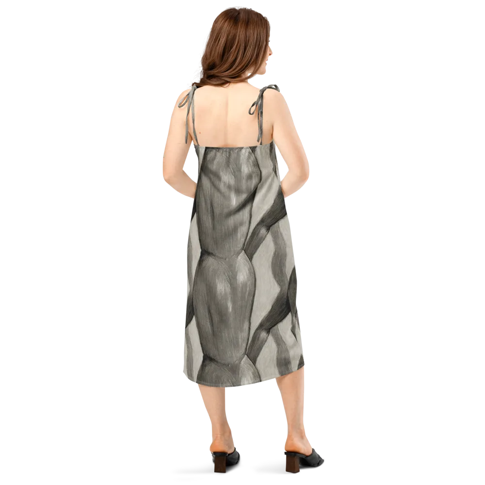Charcoal Petal on Slip Dress — Back